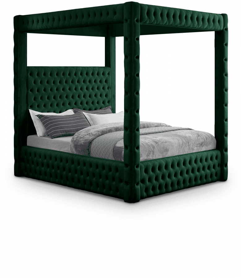 Royal One Canopy Velvet Queen Bed