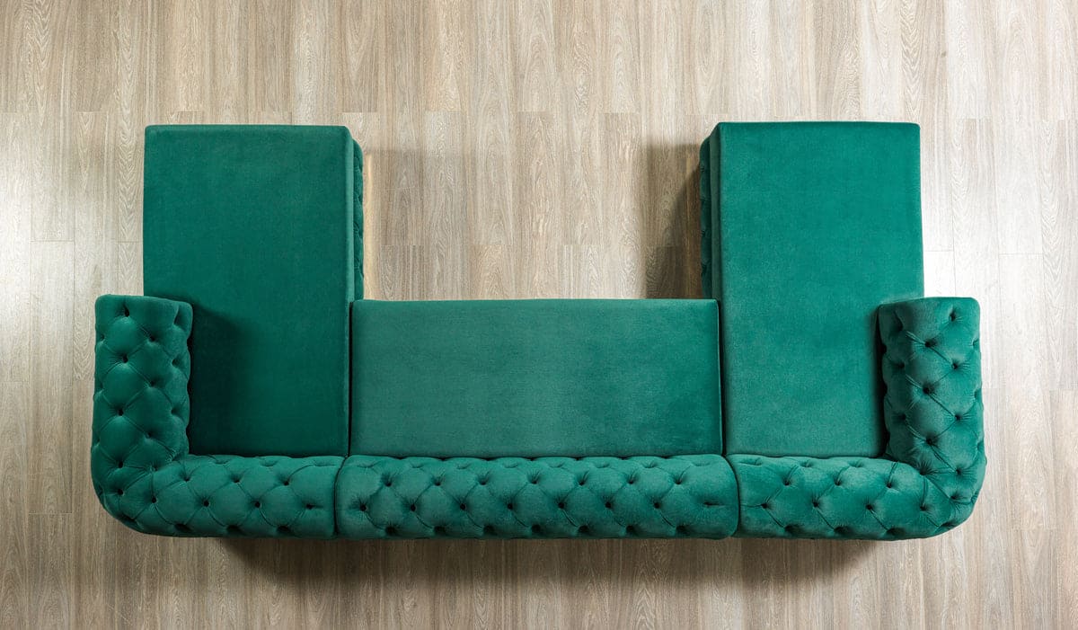 Jessie Green Velvet Double Chaise Sectional