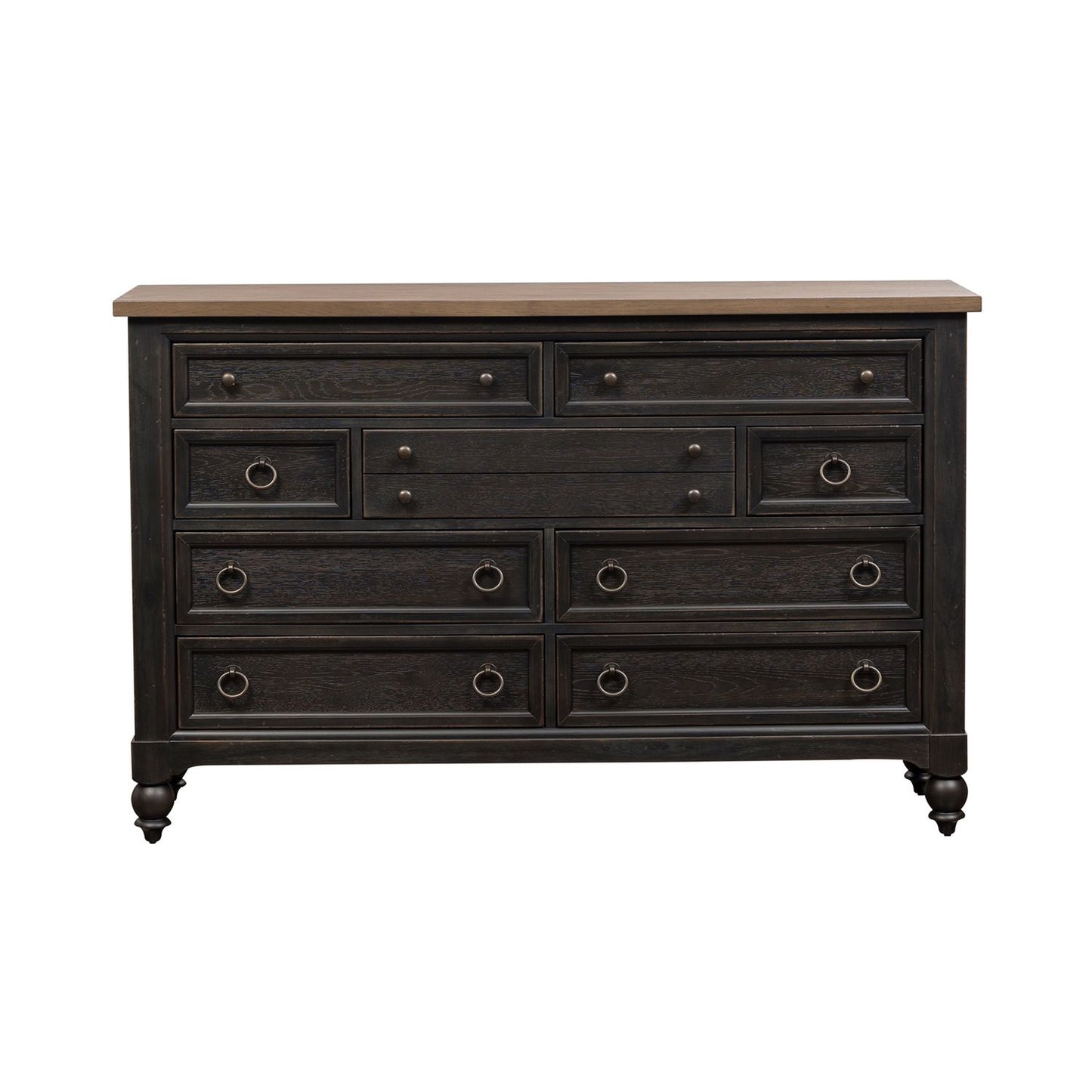 Americana Farmhouse 9 Drawer Dresser - Black