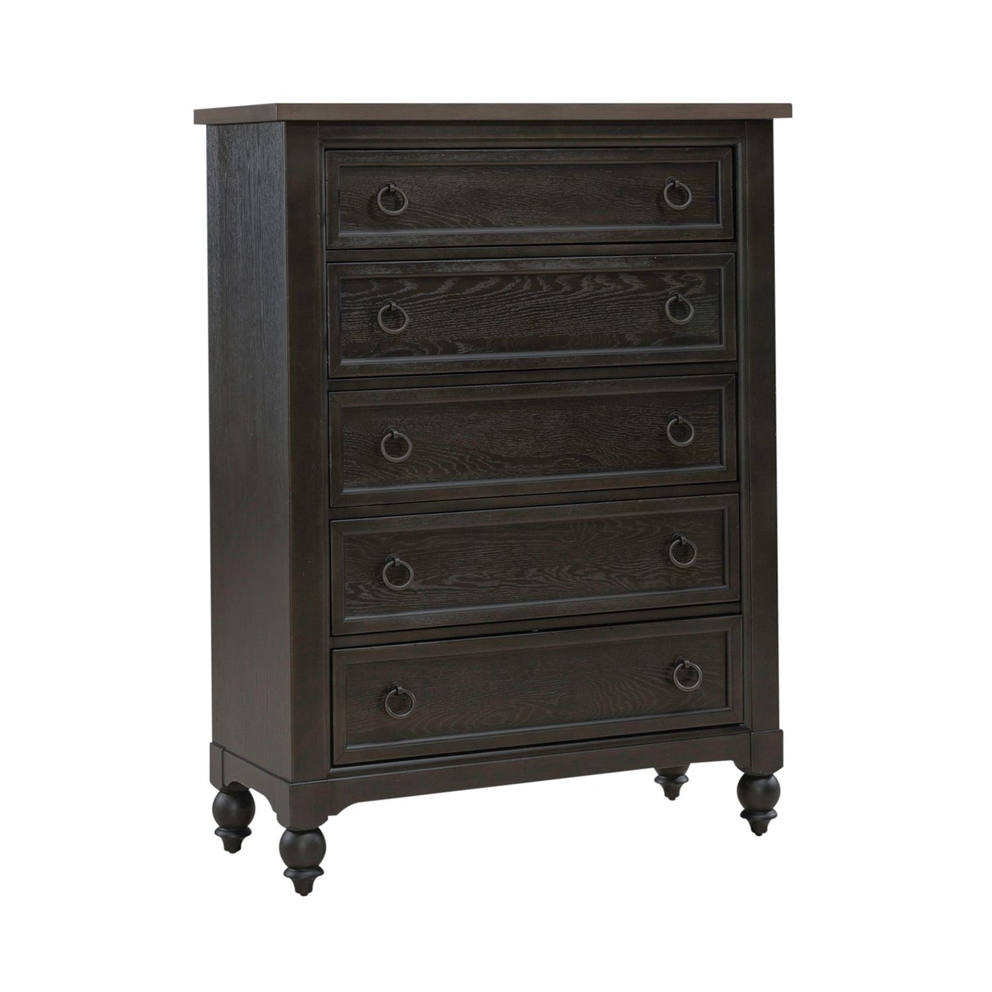 Americana Farmhouse 5 Drawer Chest - Black