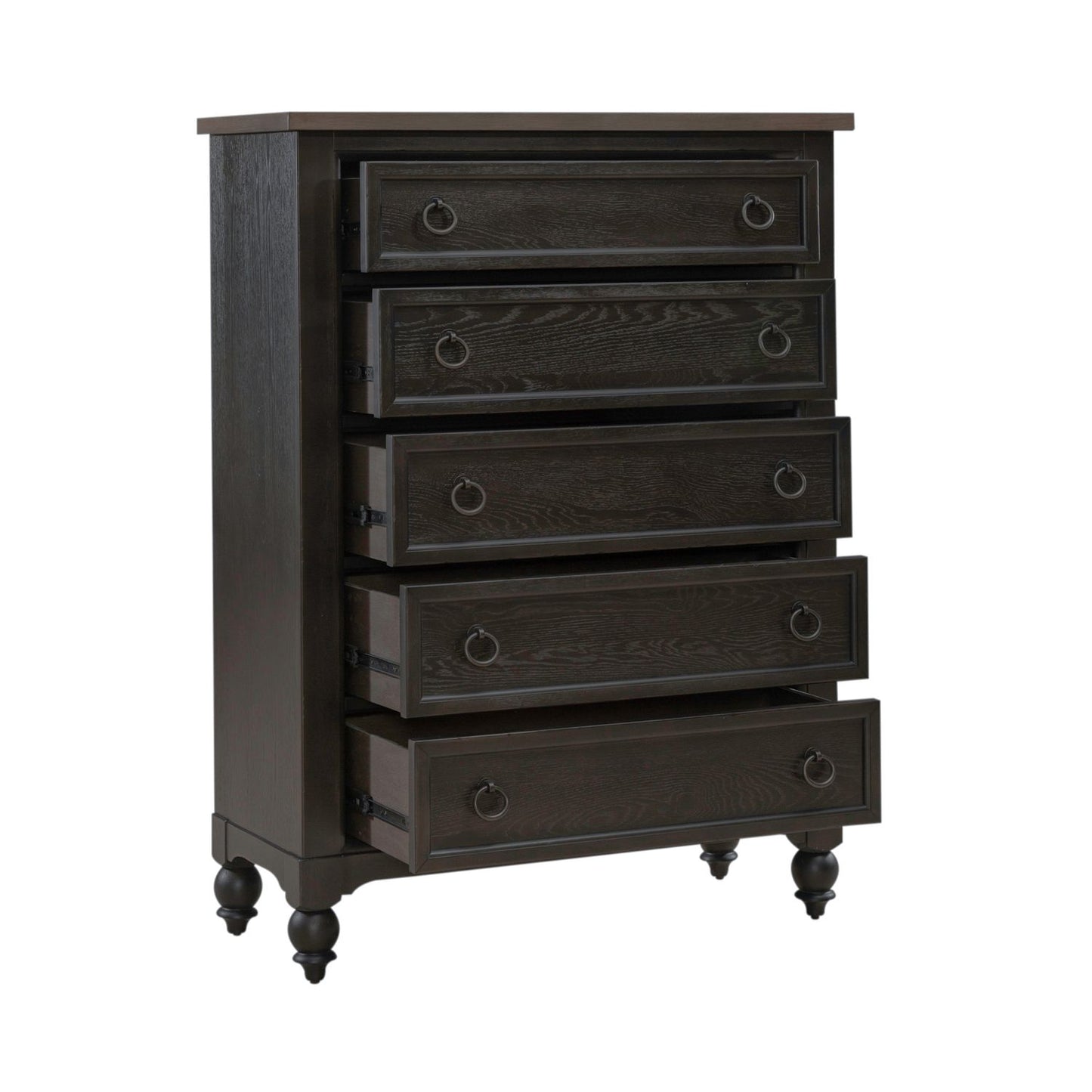 Americana Farmhouse 5 Drawer Chest - Black