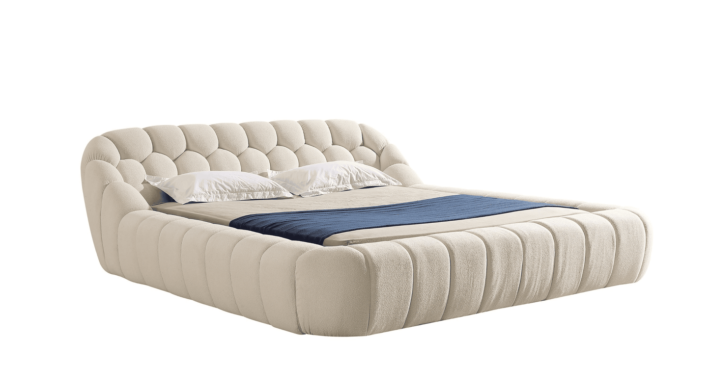 Divani Casa Yolonda - Modern Off-White Fabric Bed