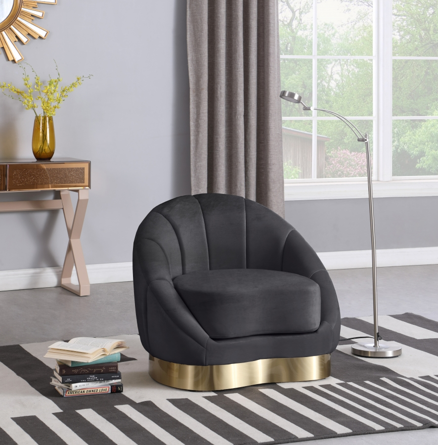 Shelly Velvet Upholstered Chair Grey