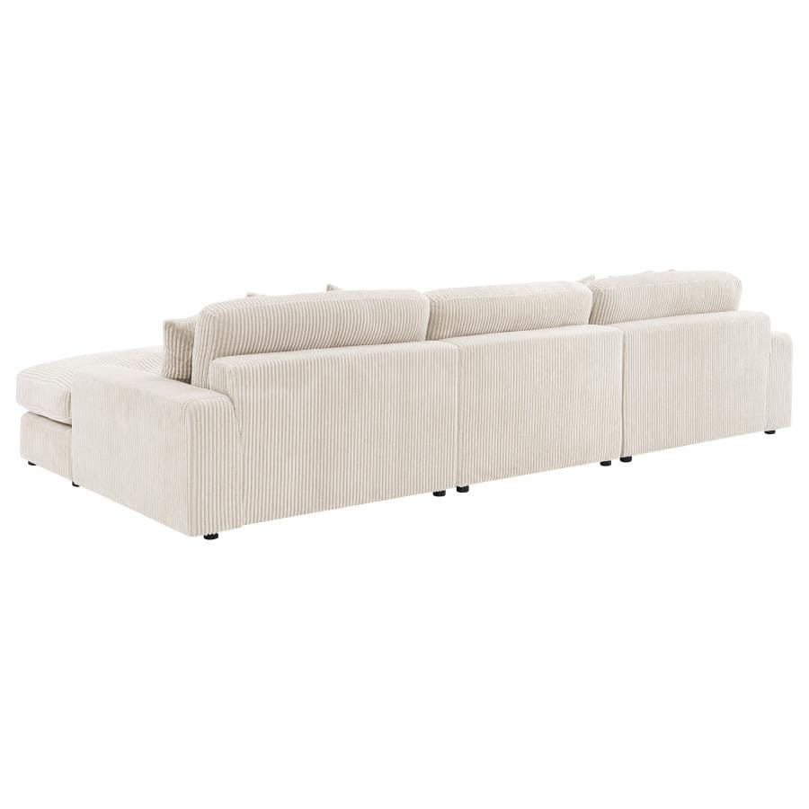 Blaine 3-Piece Upholstered Reversible Chaise Sectional Sofa sand