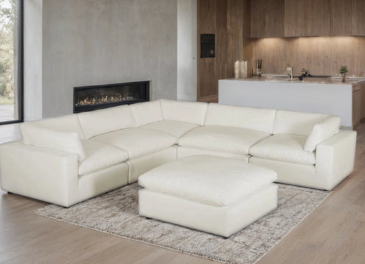 XL CLOUD SAND Sectional + Ottoman Set