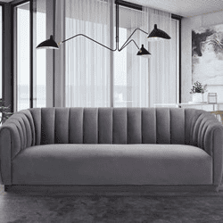 Arno Grey Velvet Sofa