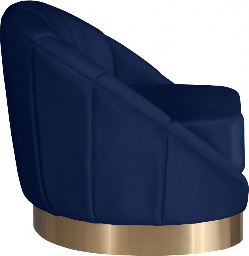 Shelly Velvet Upholstered Chair Navy