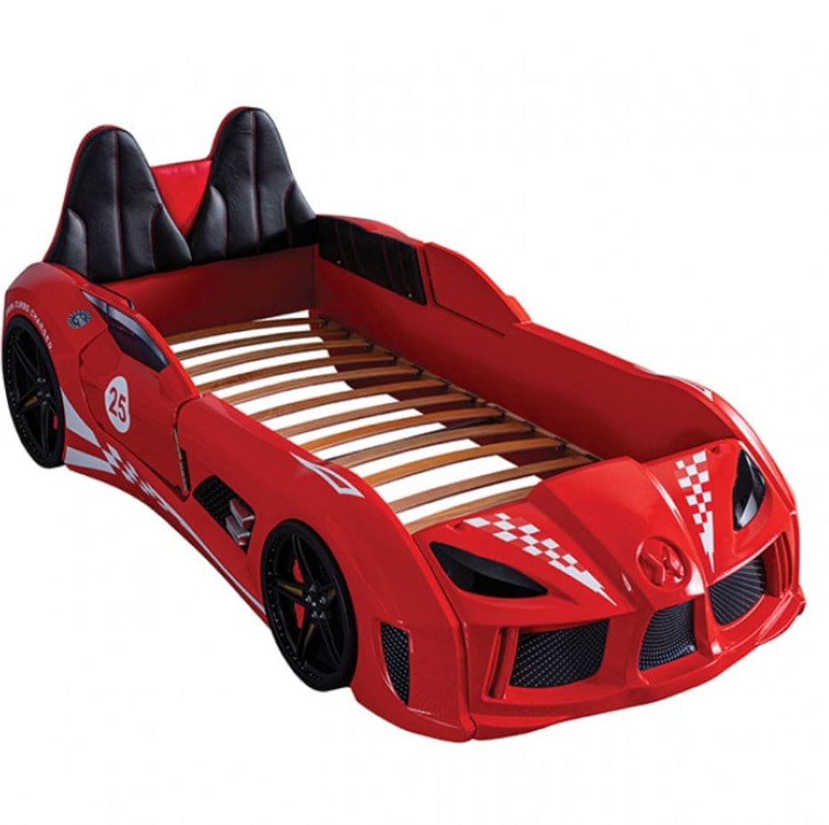 Trackster Red Race Car Twin Bed