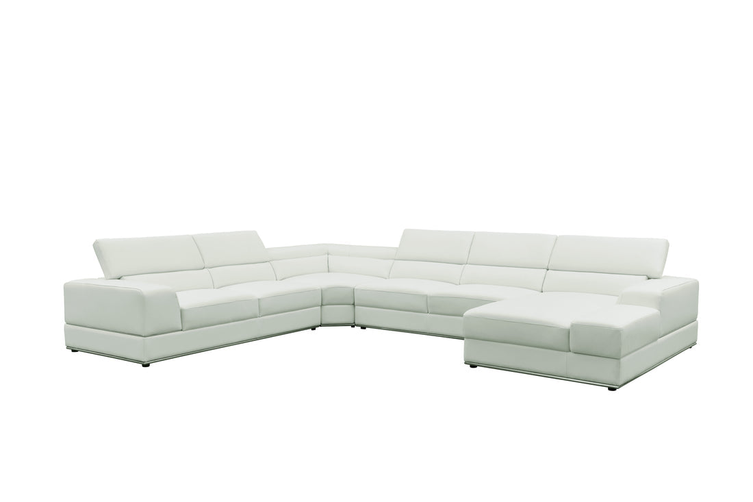 Nella Sectional Sofa | Italian Leather Match White