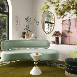 Tischa Mint Green Velvet Sofa