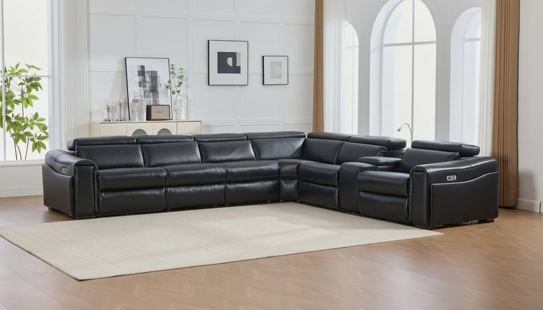Divani Power Reclining Sectional (Black)