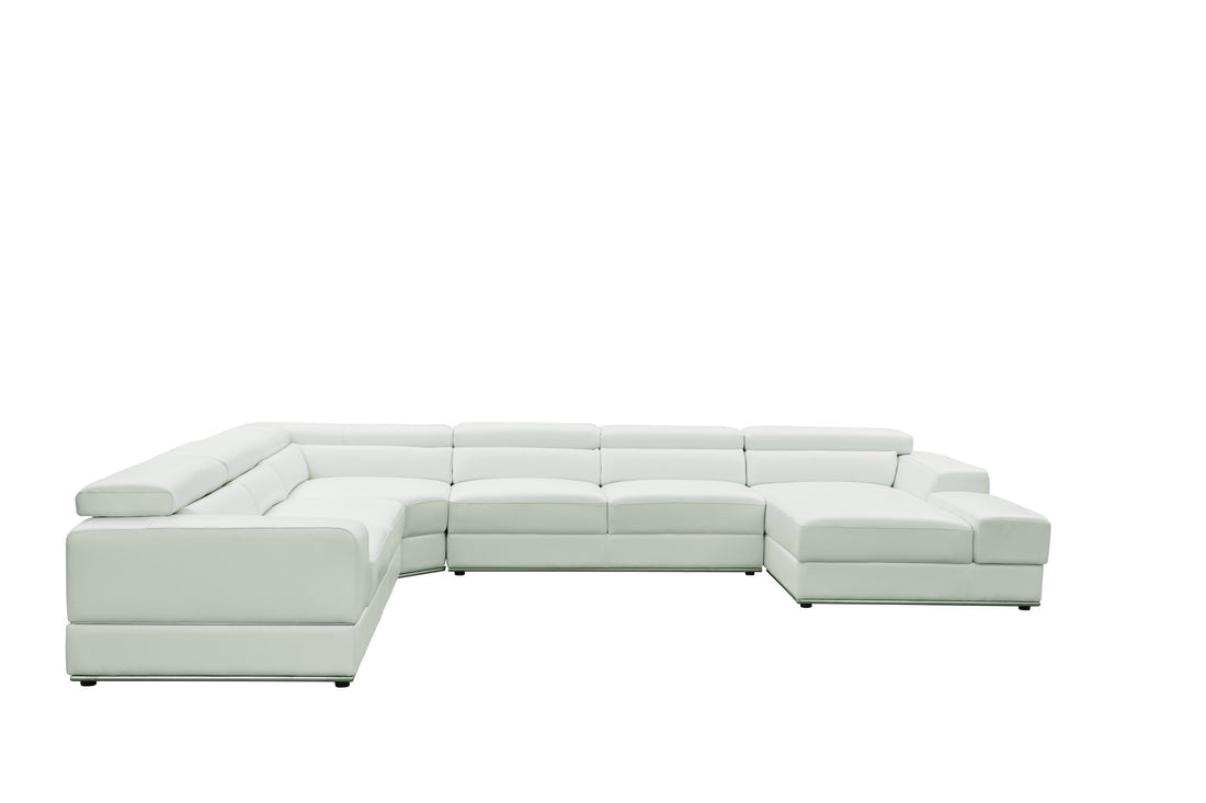 Nella Sectional Sofa | Italian Leather Match White