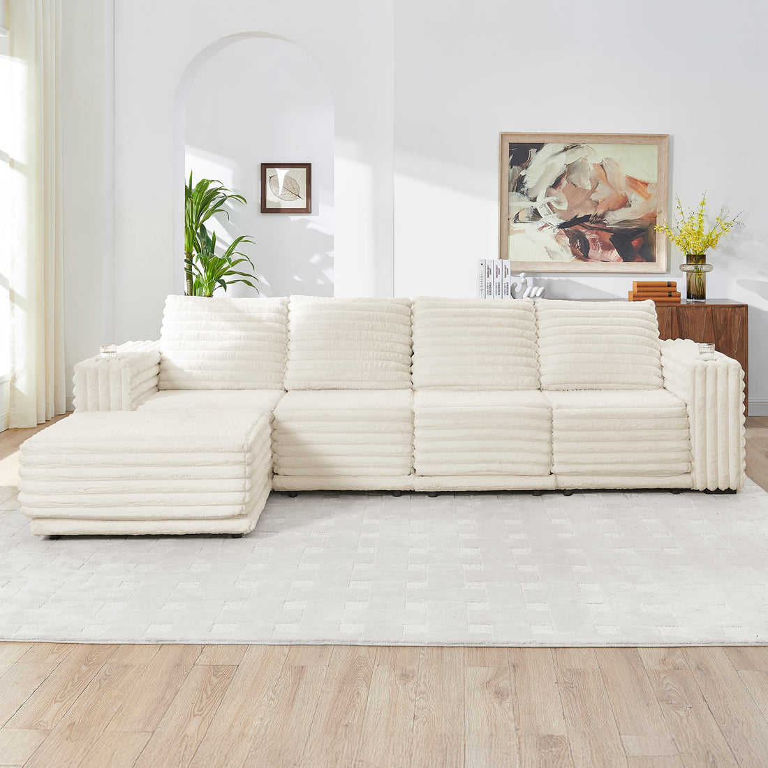 Nuve Compressed sectional (Cream)