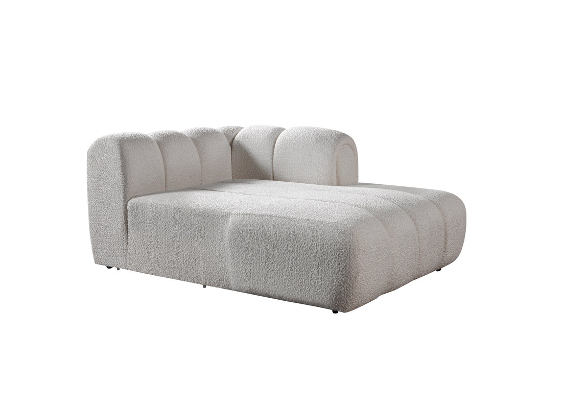 Lis Ivory Boucle Double Chaise 147" Sectional