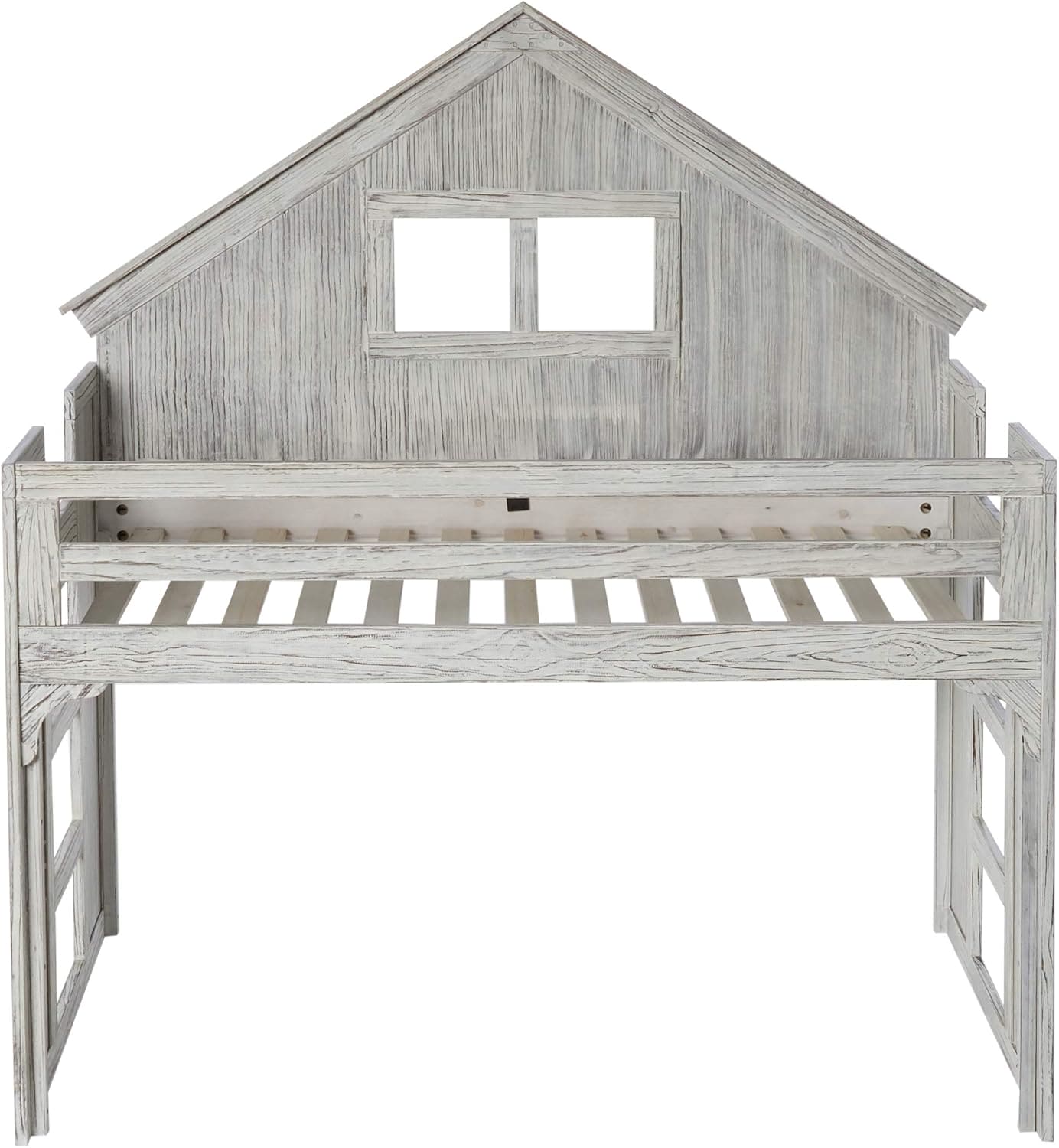 Donco Kids Club House Tall Loft Bed, Twin, Brushed Driftwood