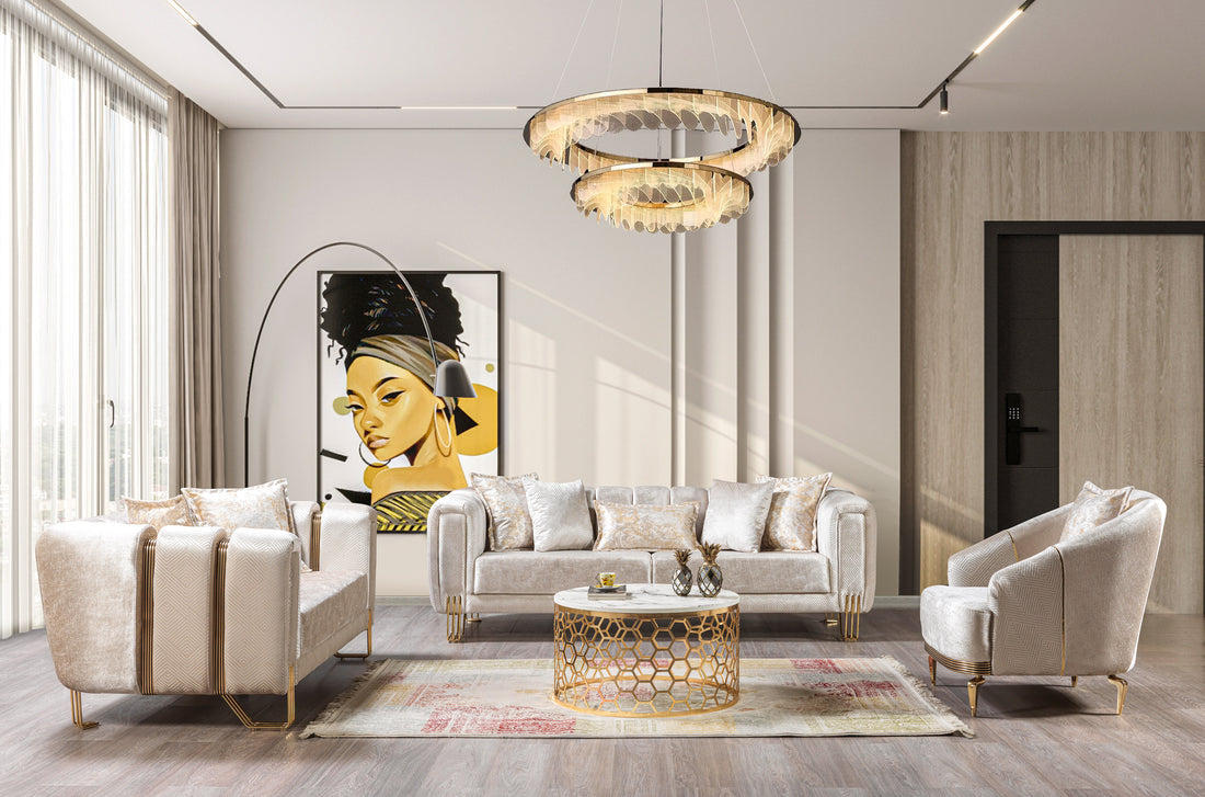 Santana Ivory Velvet Sofa 89”