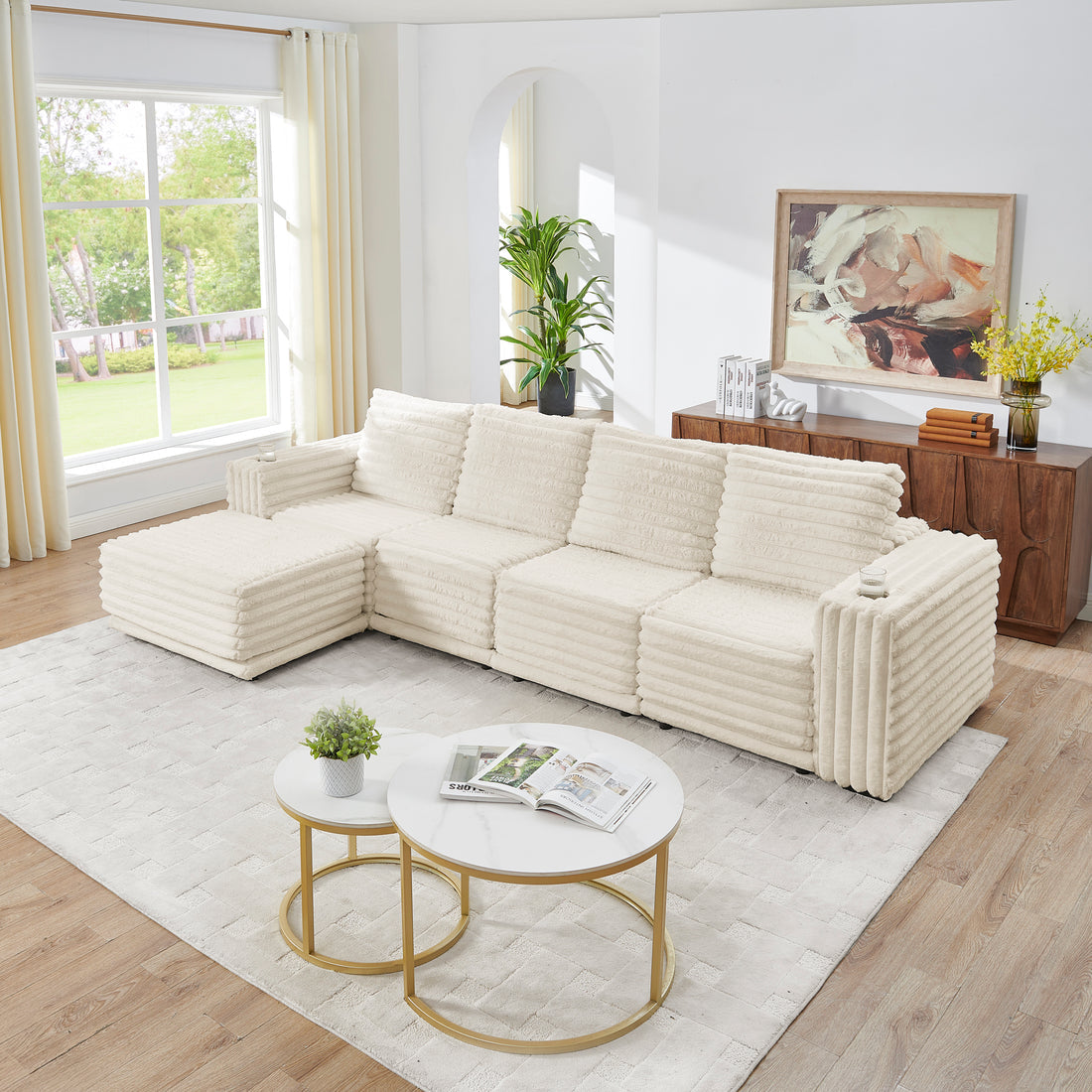 Nuve Compressed sectional (Cream)
