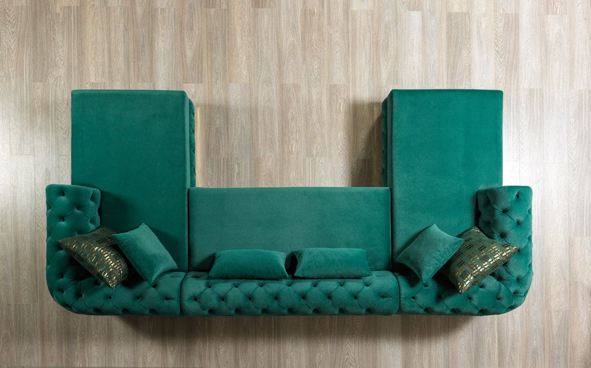 Jessie Green Velvet Double Chaise Sectional