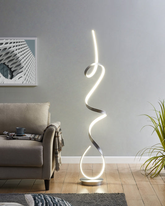 AMSTERDAM LED DIMMABLE 63" FLOOR LAMP // SILVER