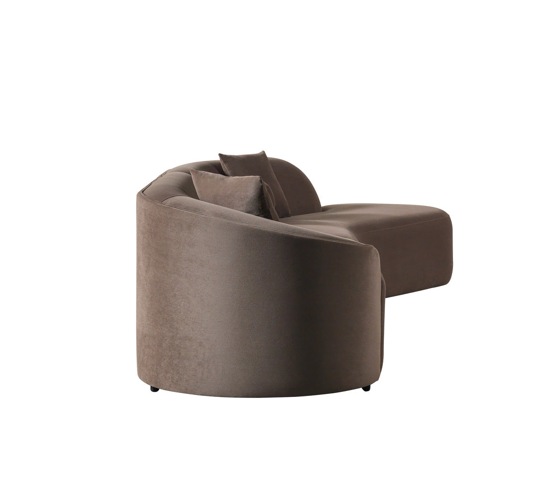 Cloe Coffee Velvet Curved 134" RAF Sectional