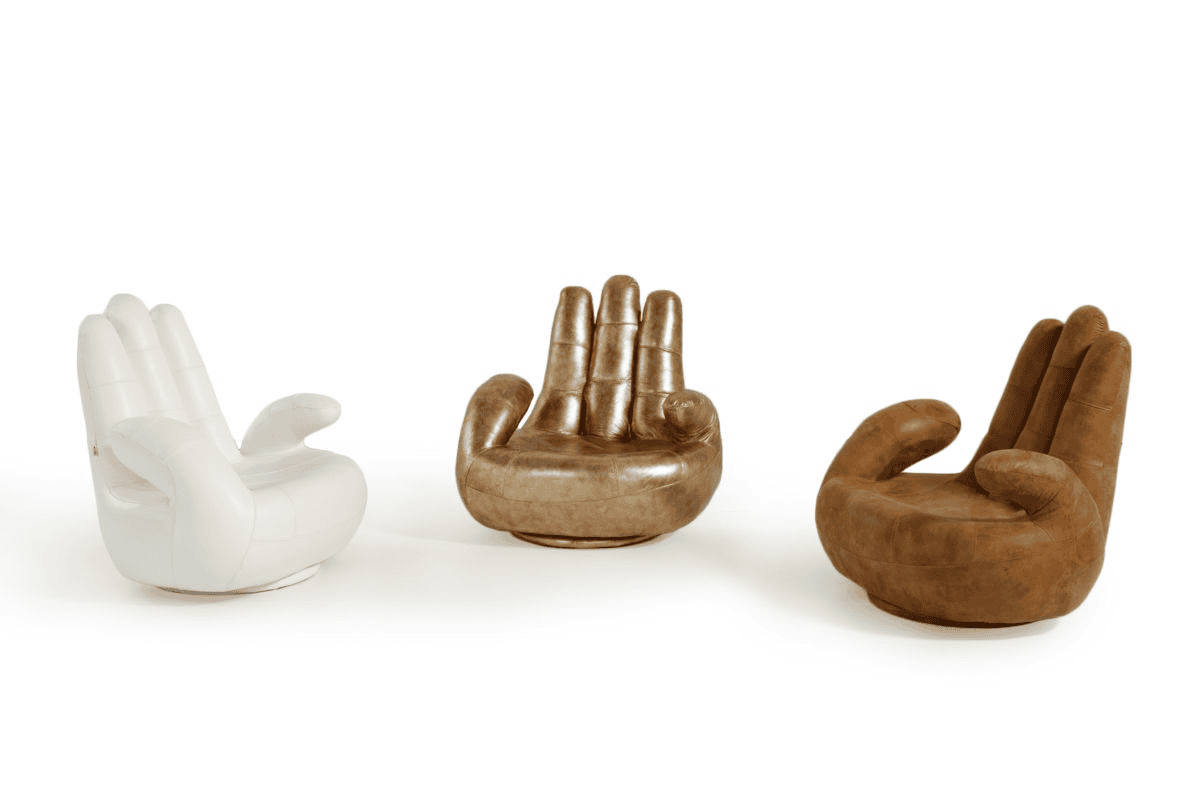 Lamod Italia Sosia Modern White Leather Hand Accent Chair