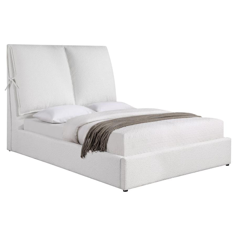 Gwendoline Upholstered Panel Bed White E KING BED