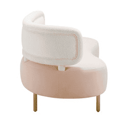 Tischa Cream Boucle & Blush Velvet Sofa