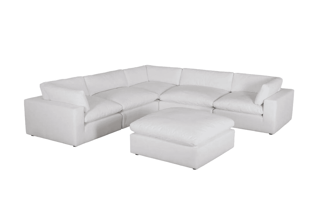 XL CLOUD WHITE Sectional + Ottoman Set