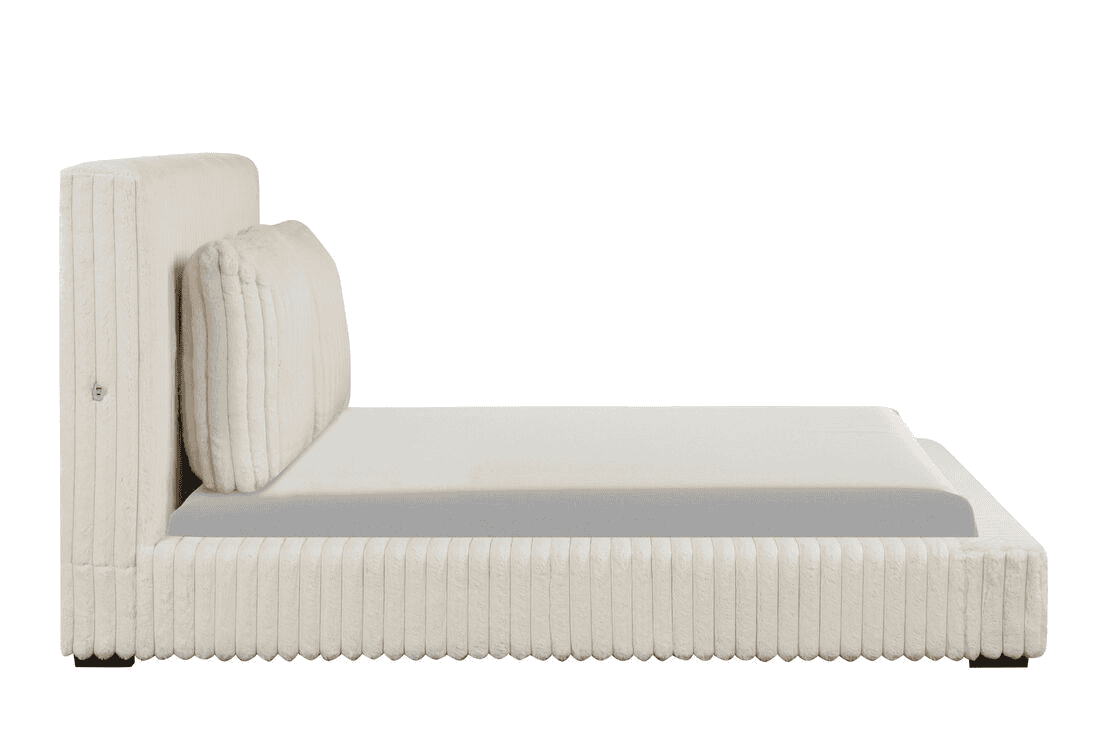 Lauren Beige Platform Bed - Queen, King **NEW ARRIVAL**