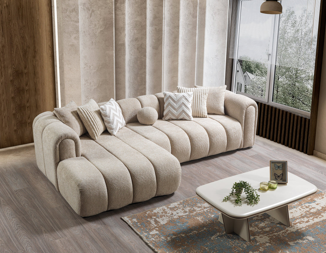 Lis Sand Boucle LAF 115" Sectional