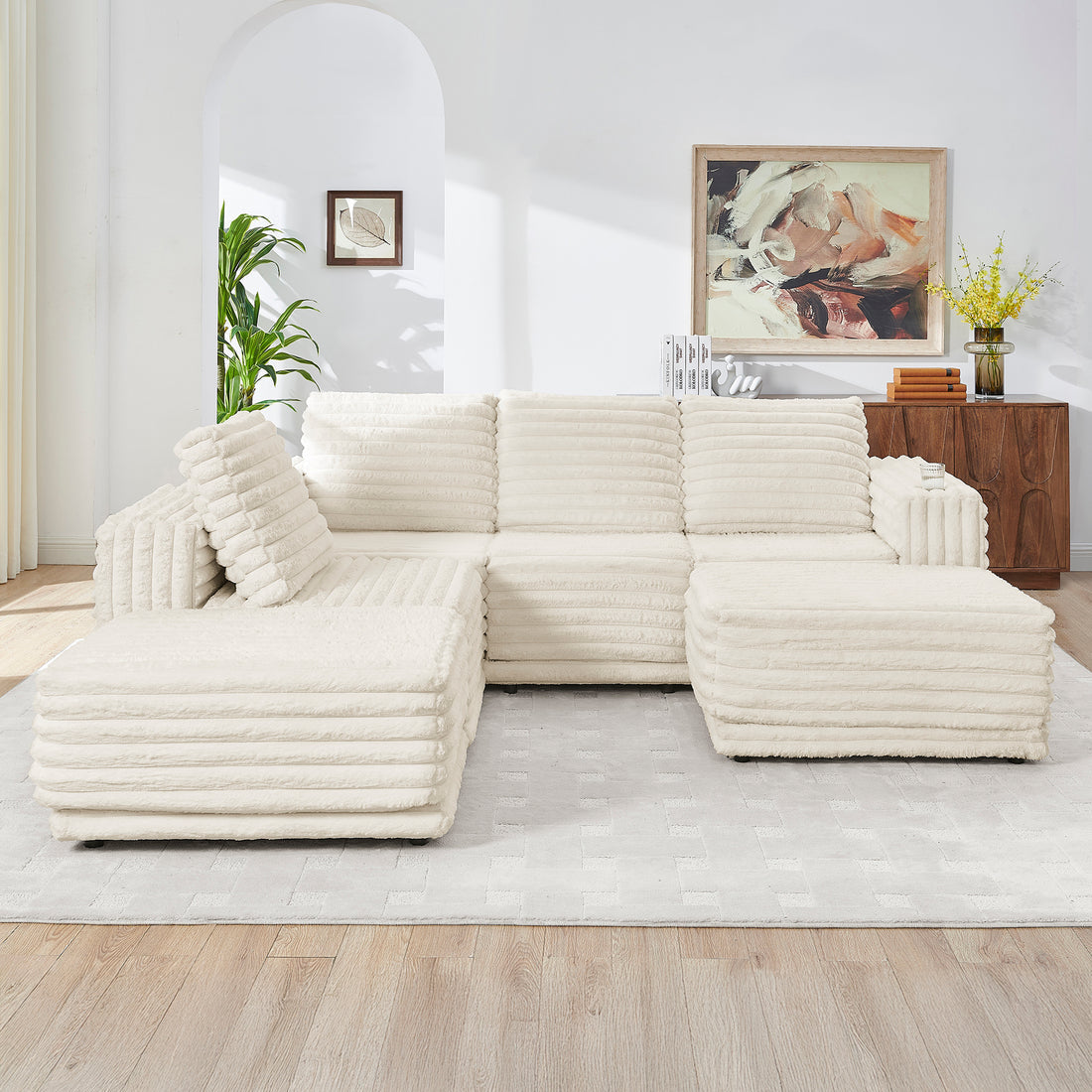 Nuve Compressed sectional (Cream)