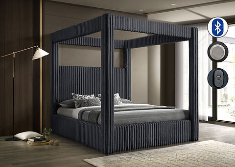 Atlam Queen Bed  (Grey)