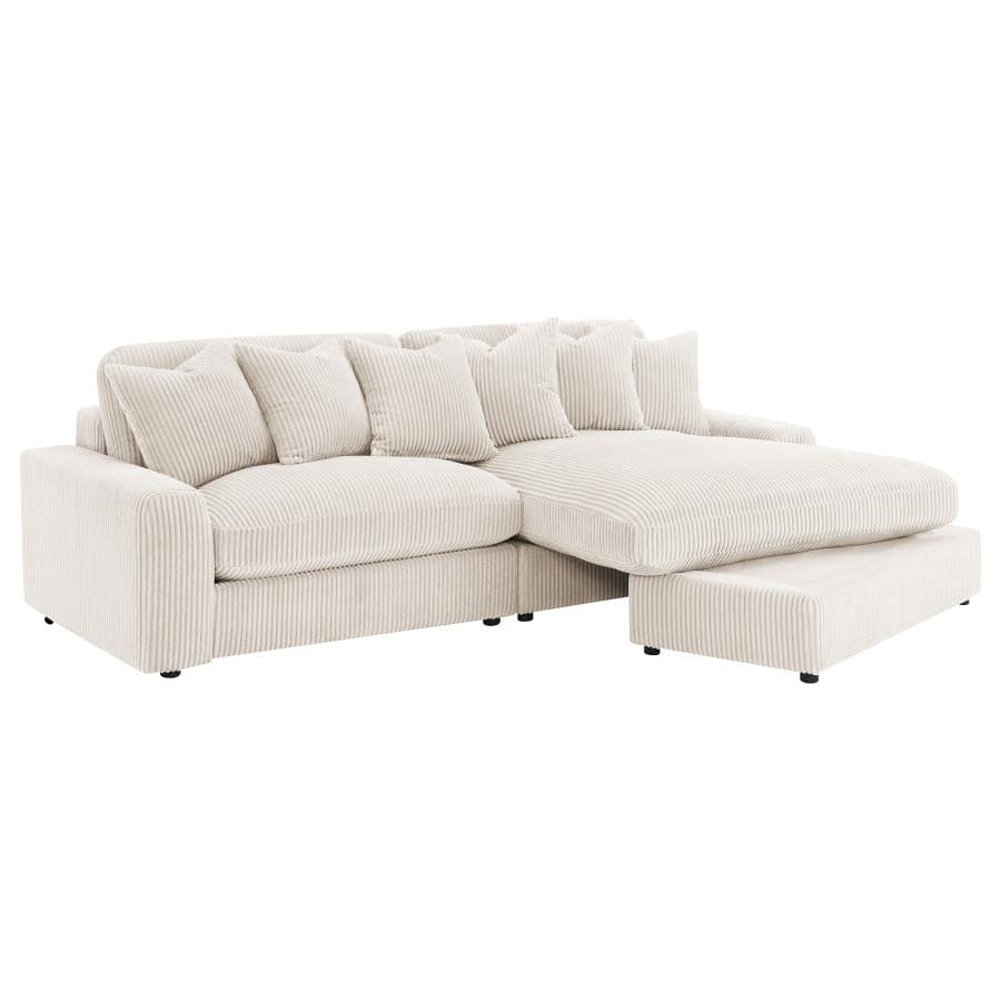 Blaine 2-Piece Upholstered Reversible Sectional Sand