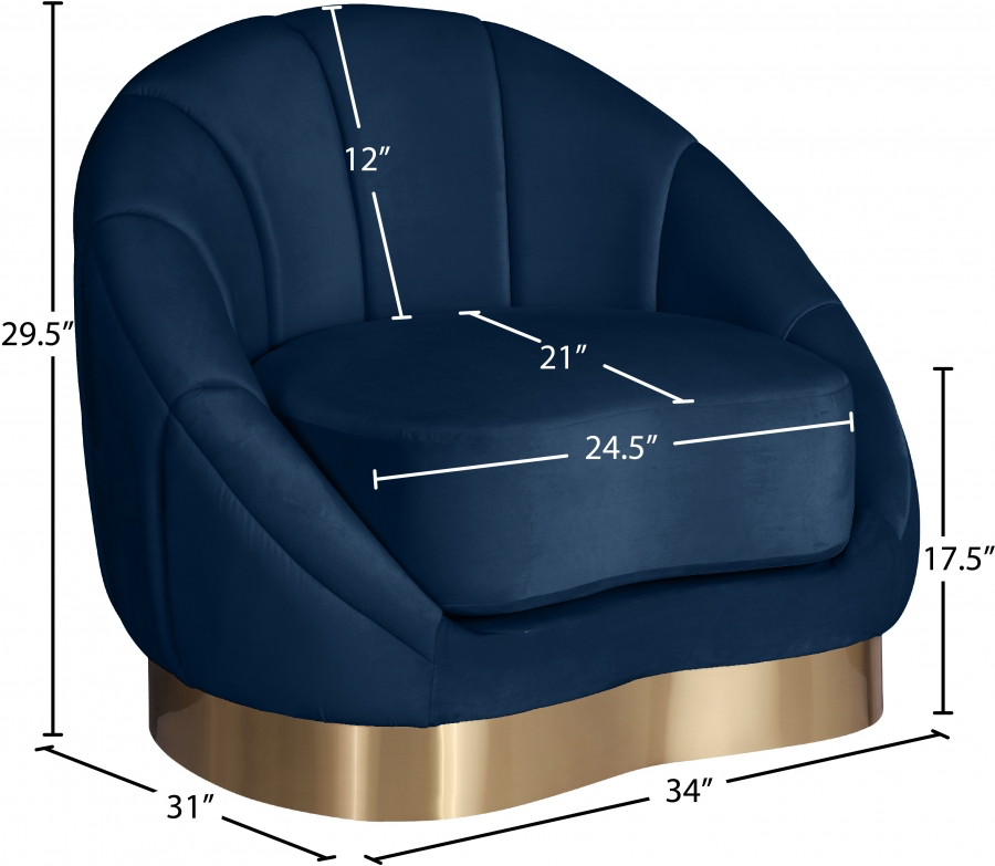 Shelly Velvet Upholstered Chair Navy