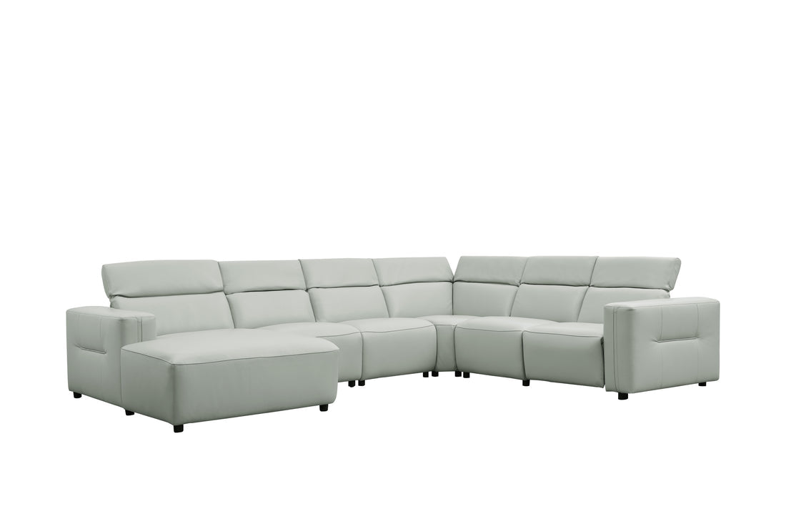 Noel Italian Leather/Match Power Reclining Sectional with Chaise