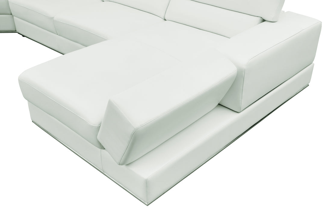 Nella Sectional Sofa | Italian Leather Match White