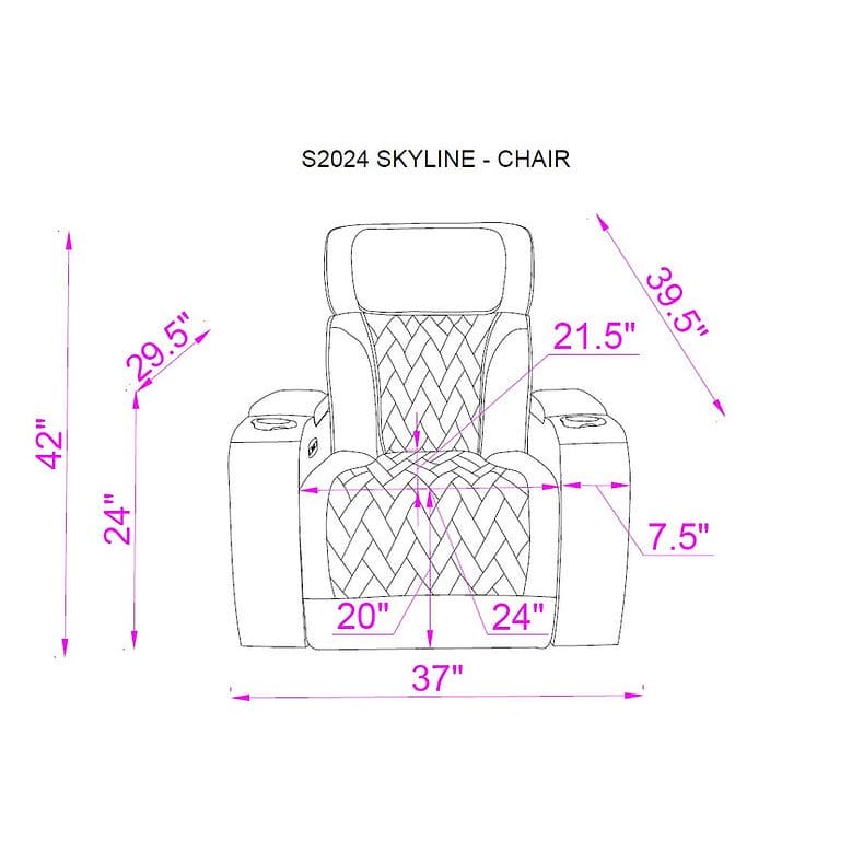 Skyline 3pcs Power Reclining Set (BLACK)