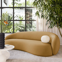 Kendall Cognac Velvet Sofa