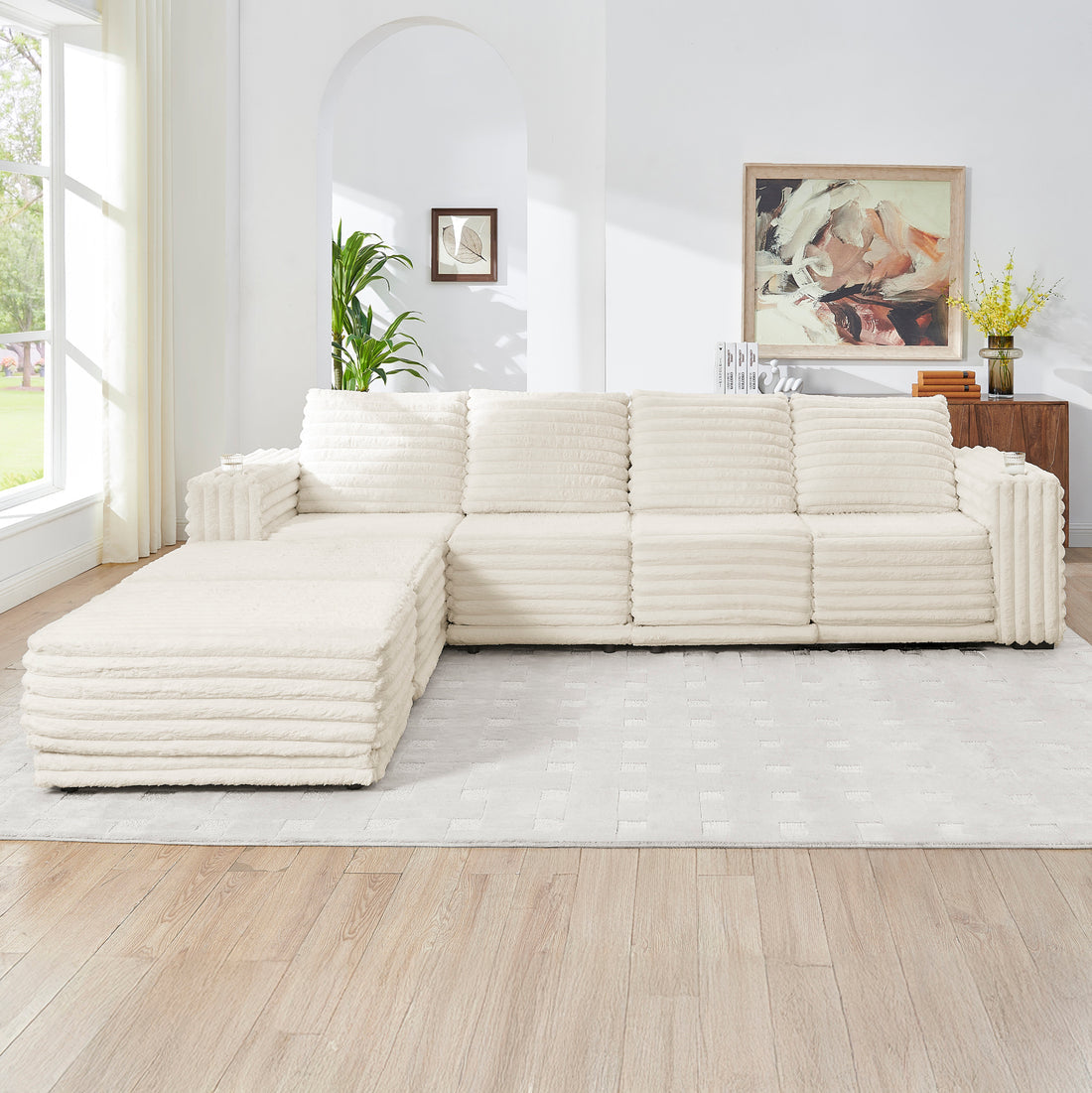 Nuve Compressed sectional (Cream)