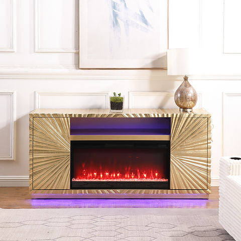 Item: W2721-168 CAYBERRY WITH FIRE PLACE Color: Black  Material: Engineered Wood Size: 59.65" W x 15.55" D x 24.17" H Weight: 130 lbs. Cuft: 16.01