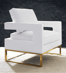 Avery White Vegan Leather Chair