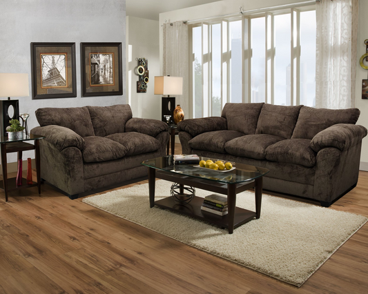 2pcs Kennedy Chocolate Living Room Set