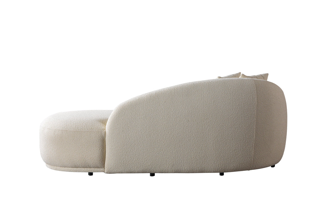 Bonita Ivory Boucle Sofa Chaise 87"