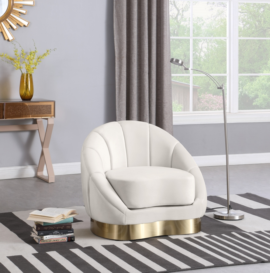 Shelly Velvet Upholstered Chair Cream
