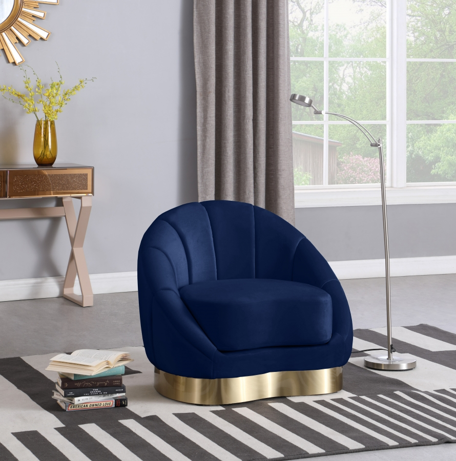 Shelly Velvet Upholstered Chair Navy
