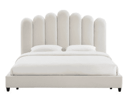 Celine Cream Velvet Bed in King By Inspire Me! Home Decor