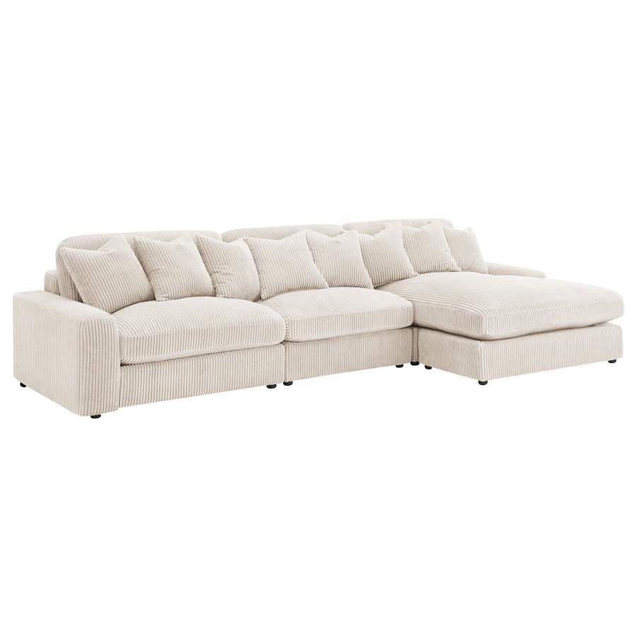 Blaine 3-Piece Upholstered Reversible Chaise Sectional Sofa sand