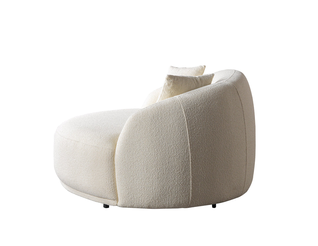Bonita Ivory Boucle Round Sofa 71"
