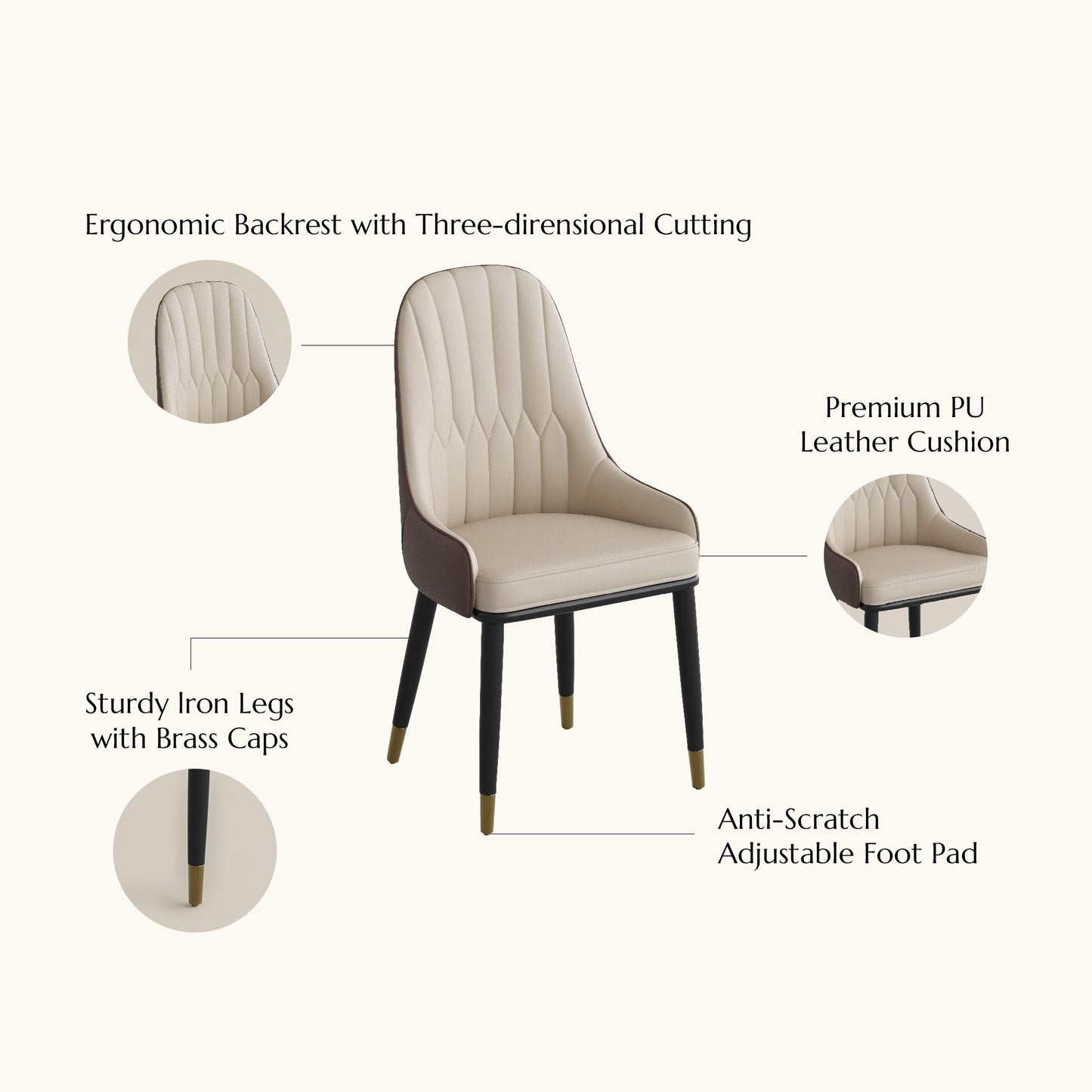 79" Modern Dining Table Set with 6 chairs