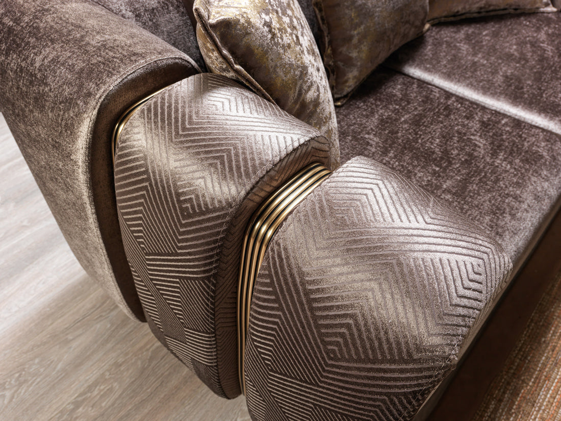 Santana Coffee Velvet Sofa 89”